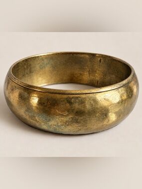 Brass Hammered Bangle Bracelet - Women Accessories - Unbranded